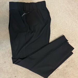 Calvin Klein Performance pants, Size S, tapered leg w/notch, black, travel